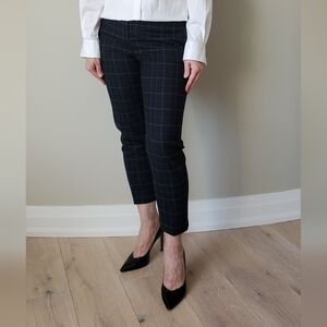 Theory Navy Checkered Ankle Pants